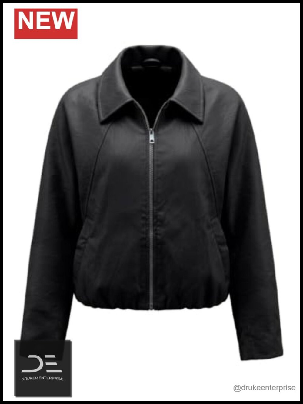 Faux Leather Bomber Jacket Zip-Up Relaxed Oversized Cropped Outerwear